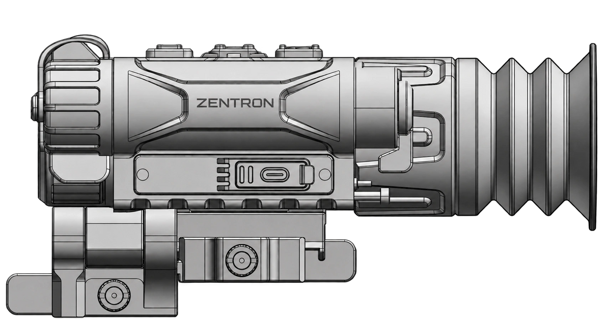 Side CAD view of MEGA CQ25R with ZT-AC03.